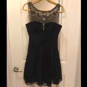 BCBG embellished black dress, size 8